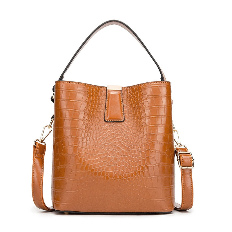The Elena Croc-Effect Shoulder Bag