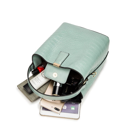 The Elena Croc-Effect Shoulder Bag