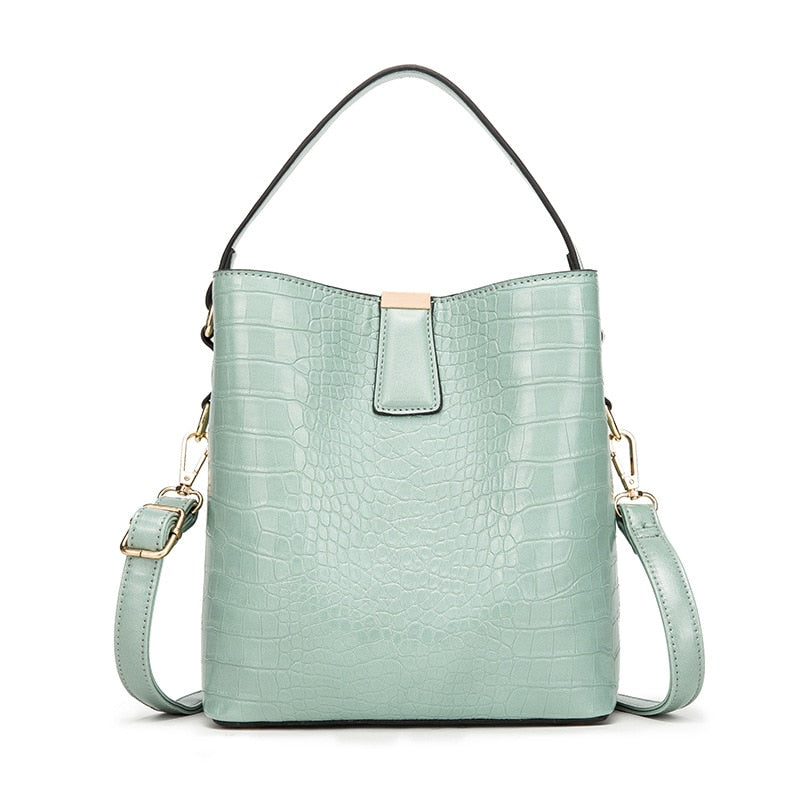 The Elena Croc-Effect Shoulder Bag